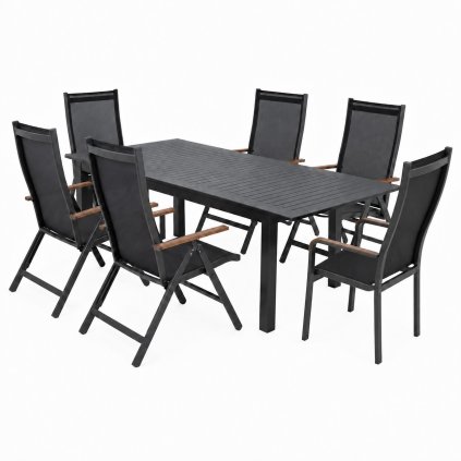 15881 expert antracit wood plus zahradni hlinikova sedaci souprava 4 2 1